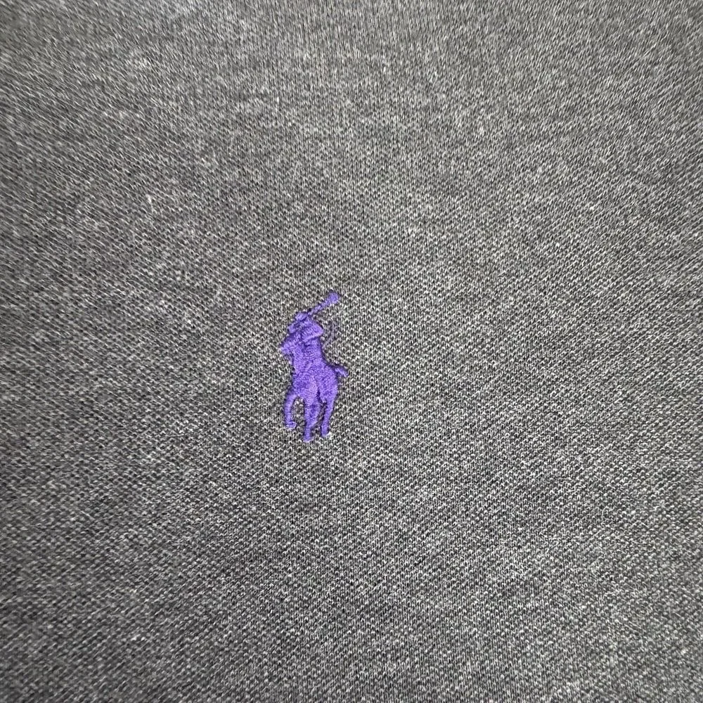 Polo Ralph Lauren Shirt XXL‎ Gray Long Sleeve Polo Custom Slim Fit Stretch Mesh